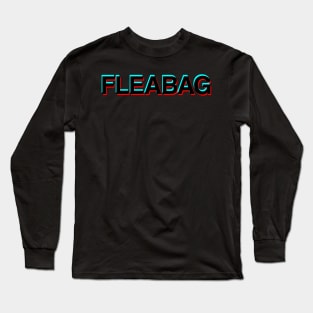 FLEABAG Logo Glitch - Black Long Sleeve T-Shirt